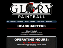 Tablet Screenshot of glorypaintball.com